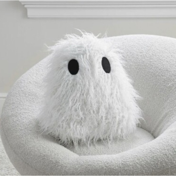 Fuzzy Ghost Shaped Pillow